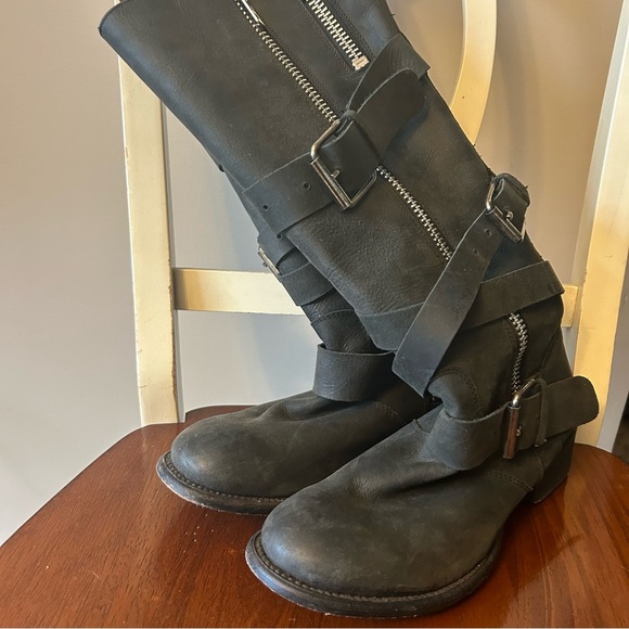 Dolce Vita Marlo Tall Zip Buckle Biker Boot Sz 7 - Picture 12 of 13